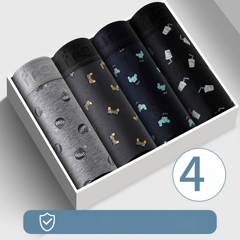 Muške antibakterijske bokserice od pamuka, prozračne, srednji pojas, pleteni materijal