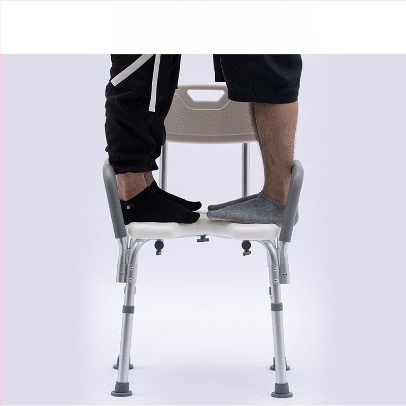 Idős személyeknek szánt alumínium ötvözetű fürdőszék, csúszásmentes zuhanyzó szék, EVA párnázás, teherbírás 100 kg, modell YK-Y07