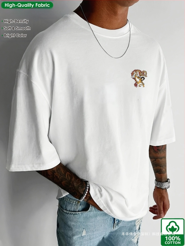 Japāņu retro izdrukāta kokvilnas T-krekls, brīvs piegriezums, īsas piedurknes