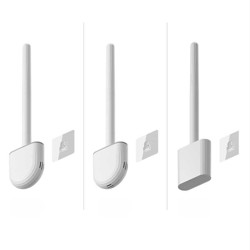 Četka za WC s mekom gumom, zidna montaža, odvojiva drška, ušteda prostora, PP+TPR