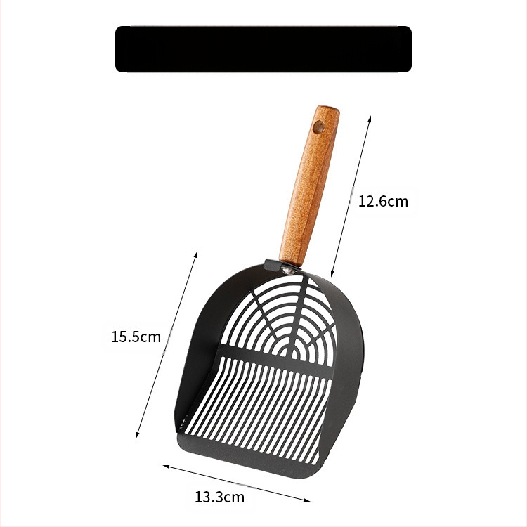 Nerđajući čelična lopatica za mačji izmet s integriranim grubim i finim otvorima, lako za čišćenje, model Tx-089