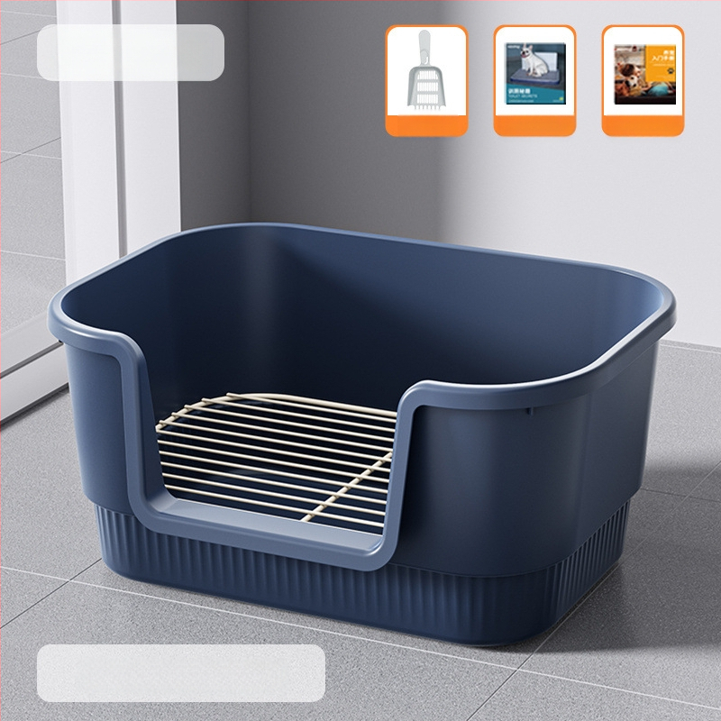 Suņa tualete vannas stilā ar dzelzs režģi, pret šļakatām, viegli tīrāma, viengabala dizains