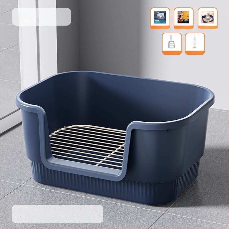 Suņa tualete vannas stilā ar dzelzs režģi, pret šļakatām, viegli tīrāma, viengabala dizains