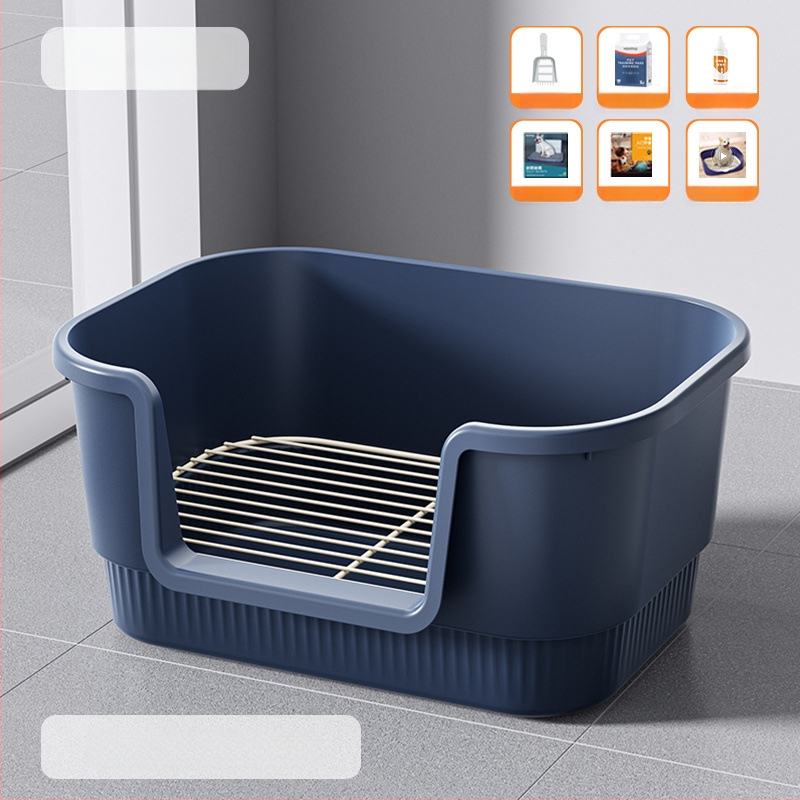 Suņa tualete vannas stilā ar dzelzs režģi, pret šļakatām, viegli tīrāma, viengabala dizains