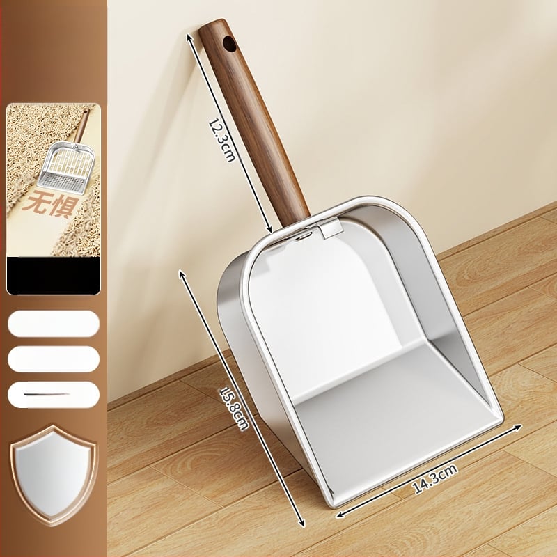 Nehrđajuća čelična lopatica za mačji toalet s nekliznim dnom, fino sito, čvrst dizajn