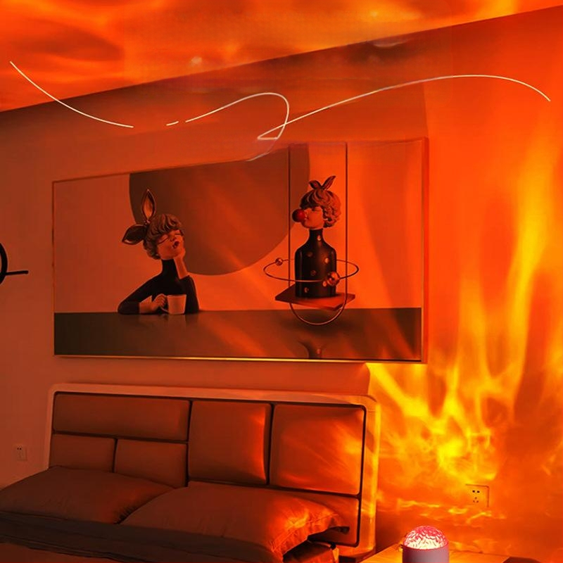 Žvaigždėtos nakties projekcinė lemputė su dinaminėmis šiaurės pašvaisėmis – vandens rašto atmosferinė lemputė poroms, sieninis montavimas, AC maitinimas