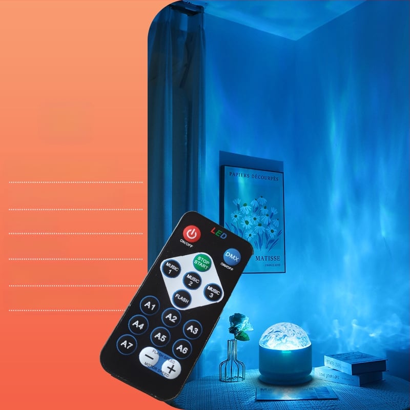 Žvaigždėtos nakties projekcinė lemputė su dinaminėmis šiaurės pašvaisėmis – vandens rašto atmosferinė lemputė poroms, sieninis montavimas, AC maitinimas