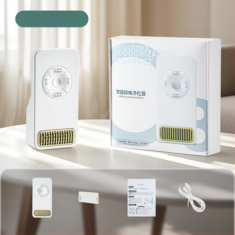 Ozonizēts gaisa attīrītājs mājas lietošanai ar dezodorizāciju un dezinfekciju – USB barošanās avots, sienas montāža, piemērots 21–30 m², troksnis < 36 dB