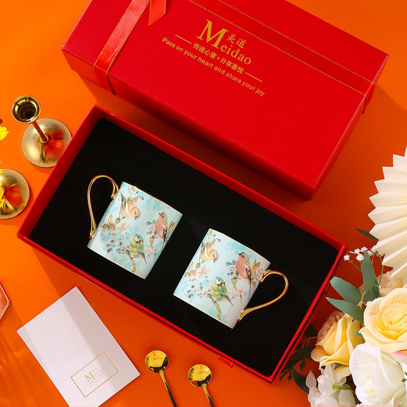 Set šalice od kostnog porculana – moderni minimalistički stil, poklon za rođendane i useljenje, idealno za parove