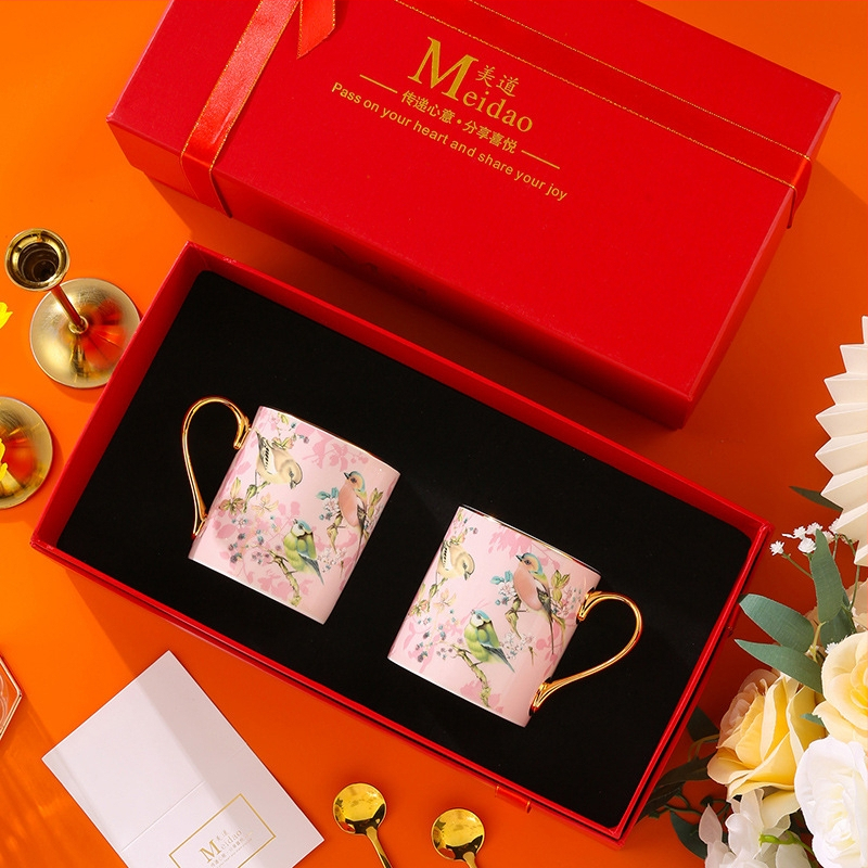 Set šalice od kostnog porculana – moderni minimalistički stil, poklon za rođendane i useljenje, idealno za parove