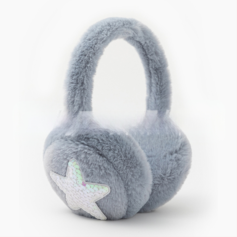 Ötágú csillagos plüss fülvédő, téli meleg, szélálló, összecsukható, poliészter