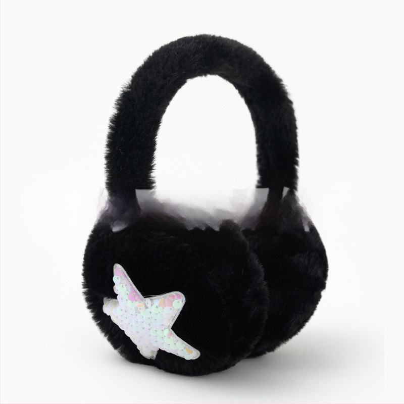 Ötágú csillagos plüss fülvédő, téli meleg, szélálló, összecsukható, poliészter