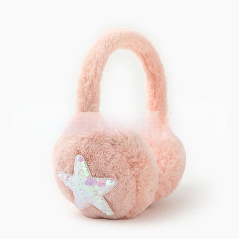 Ötágú csillagos plüss fülvédő, téli meleg, szélálló, összecsukható, poliészter