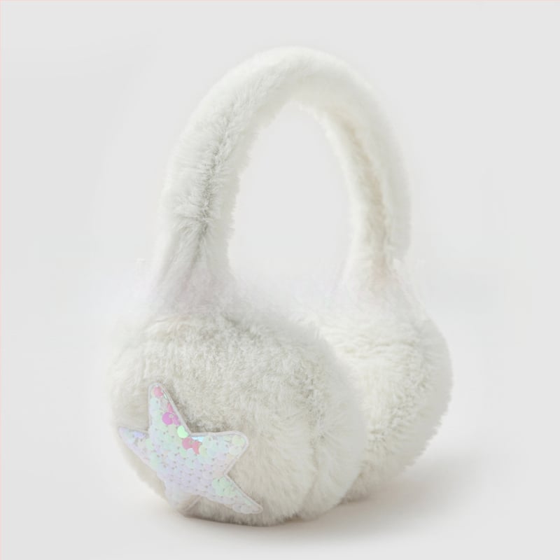 Ötágú csillagos plüss fülvédő, téli meleg, szélálló, összecsukható, poliészter