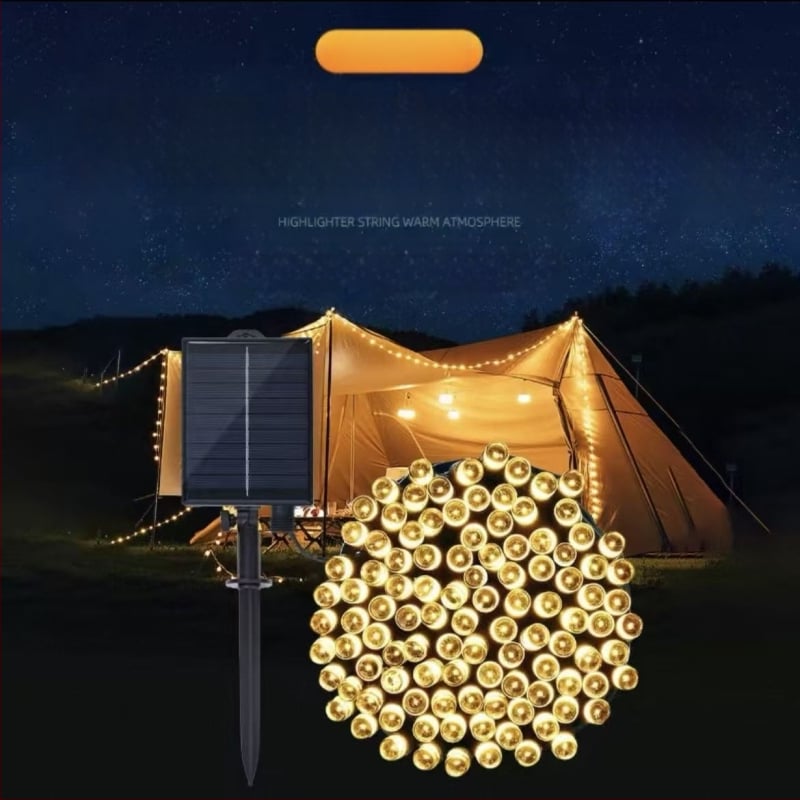 KM-S100 Solarni LED treperići niz za vanjsku upotrebu – IP65 vodootporno, upravljanje daljinskim i tipkom, snaga svjetla 6000