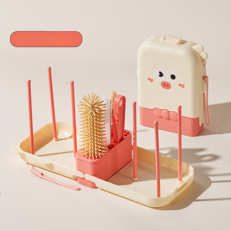 Portatīvs pudelīšu suka komplekts – bērnu pudelīšu tīrīšanas komplekts ar sūkšanas cauruli un daudzfunkcionālo krūzīšu suku | Preces kods: p8xcDJKx • Iepakojums: krāsaina kaste • Ārējā eksporta ekskluzivitāte • Noliktavā