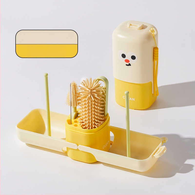 Portatīvs pudelīšu suka komplekts – bērnu pudelīšu tīrīšanas komplekts ar sūkšanas cauruli un daudzfunkcionālo krūzīšu suku | Preces kods: p8xcDJKx • Iepakojums: krāsaina kaste • Ārējā eksporta ekskluzivitāte • Noliktavā