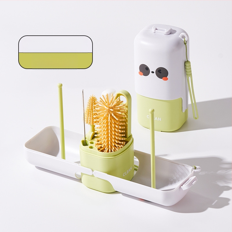 Portatīvs pudelīšu suka komplekts – bērnu pudelīšu tīrīšanas komplekts ar sūkšanas cauruli un daudzfunkcionālo krūzīšu suku | Preces kods: p8xcDJKx • Iepakojums: krāsaina kaste • Ārējā eksporta ekskluzivitāte • Noliktavā