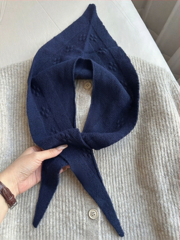 Trīsstūra vilnas šalle ar ziedu rakstu, 100% vilna, vienkāršs audums, saglabā siltumu, ziema, SJ-X2797