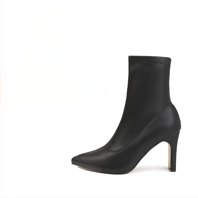 Μποτάκια Martin για γυναίκες με μυτερό δάκτυλο, μεσαίου ύψους χοντρό τακούνι (3–5 cm), πάνω μέρος από μικροϊνες, σόλα από καουτσούκ, πλαϊνό φερμουάρ