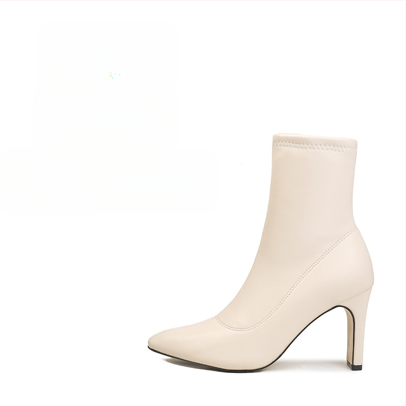 Μποτάκια Martin για γυναίκες με μυτερό δάκτυλο, μεσαίου ύψους χοντρό τακούνι (3–5 cm), πάνω μέρος από μικροϊνες, σόλα από καουτσούκ, πλαϊνό φερμουάρ