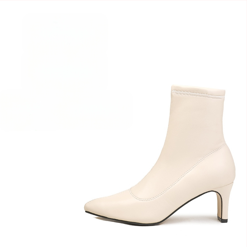 Μποτάκια Martin για γυναίκες με μυτερό δάκτυλο, μεσαίου ύψους χοντρό τακούνι (3–5 cm), πάνω μέρος από μικροϊνες, σόλα από καουτσούκ, πλαϊνό φερμουάρ