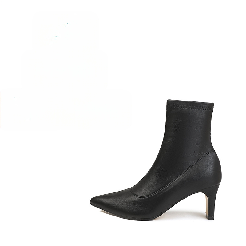 Μποτάκια Martin για γυναίκες με μυτερό δάκτυλο, μεσαίου ύψους χοντρό τακούνι (3–5 cm), πάνω μέρος από μικροϊνες, σόλα από καουτσούκ, πλαϊνό φερμουάρ