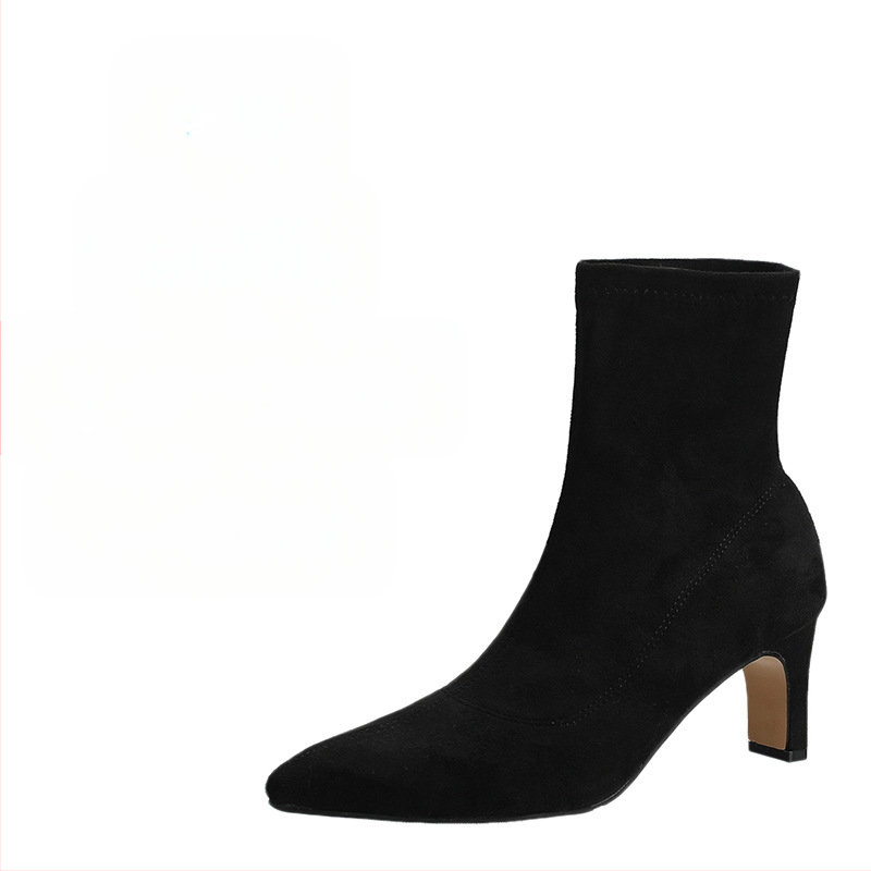 Μποτάκια Martin για γυναίκες με μυτερό δάκτυλο, μεσαίου ύψους χοντρό τακούνι (3–5 cm), πάνω μέρος από μικροϊνες, σόλα από καουτσούκ, πλαϊνό φερμουάρ