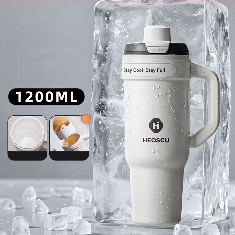 Universāla dzērienu krūze ar salmiņu, tējas sietu un ledus krūzes dizainu pieaugušajiem