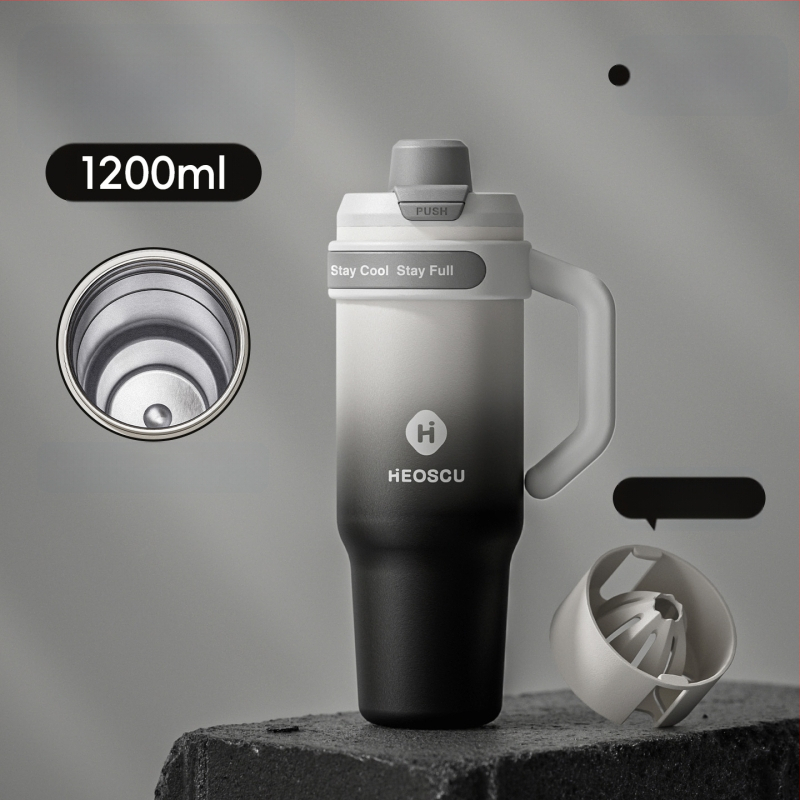 Universāla dzērienu krūze ar salmiņu, tējas sietu un ledus krūzes dizainu pieaugušajiem