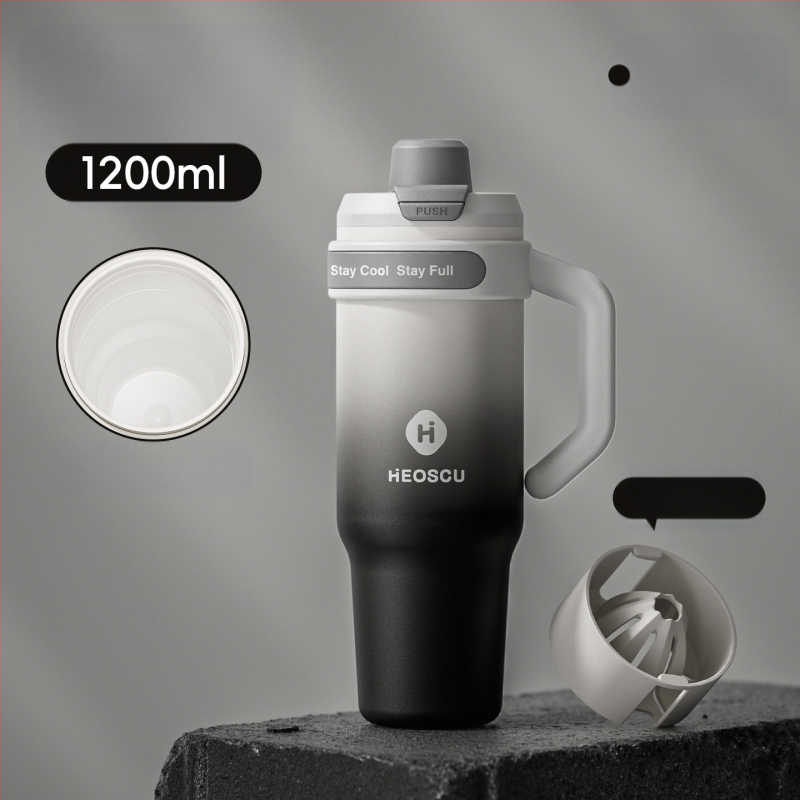 Universāla dzērienu krūze ar salmiņu, tējas sietu un ledus krūzes dizainu pieaugušajiem