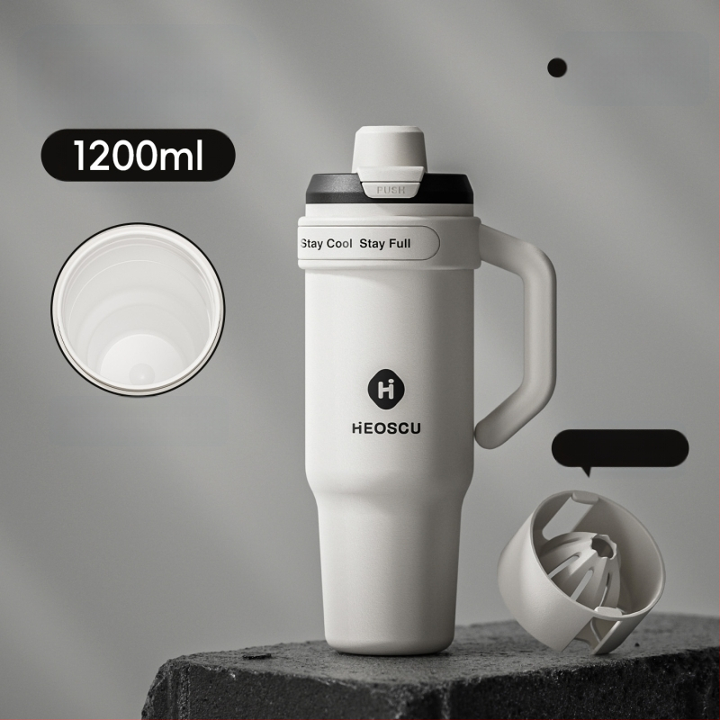 Universāla dzērienu krūze ar salmiņu, tējas sietu un ledus krūzes dizainu pieaugušajiem