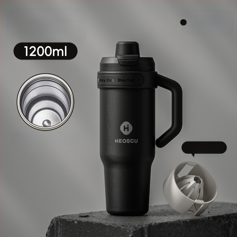 Universāla dzērienu krūze ar salmiņu, tējas sietu un ledus krūzes dizainu pieaugušajiem