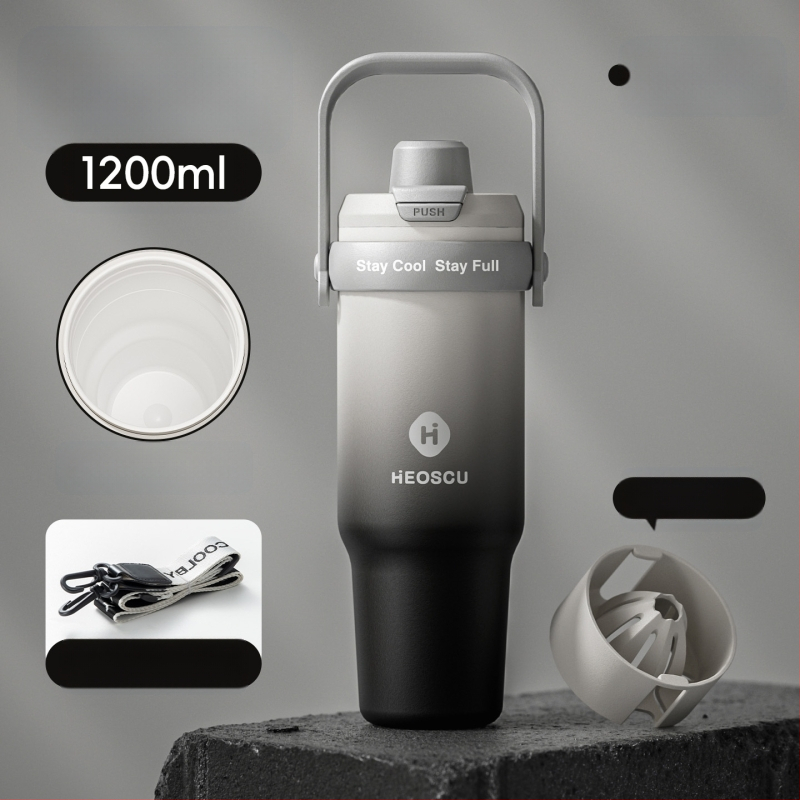 Universāla dzērienu krūze ar salmiņu, tējas sietu un ledus krūzes dizainu pieaugušajiem