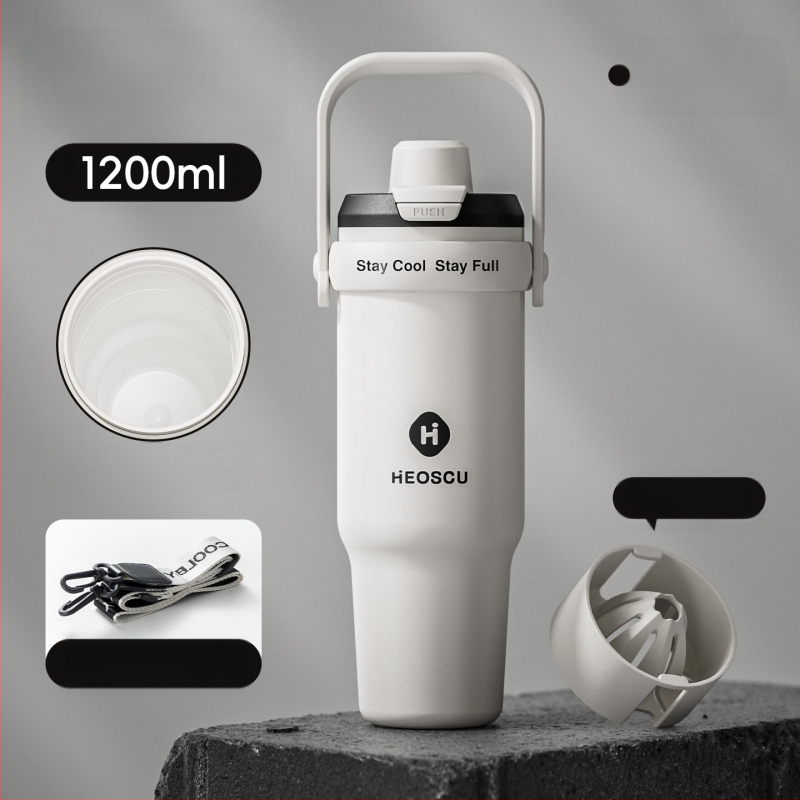 Universāla dzērienu krūze ar salmiņu, tējas sietu un ledus krūzes dizainu pieaugušajiem