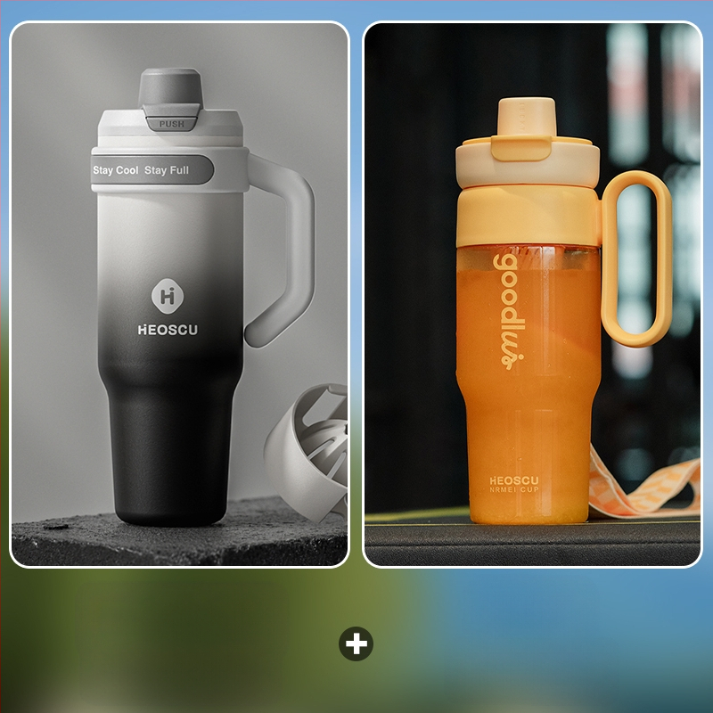 Universāla dzērienu krūze ar salmiņu, tējas sietu un ledus krūzes dizainu pieaugušajiem