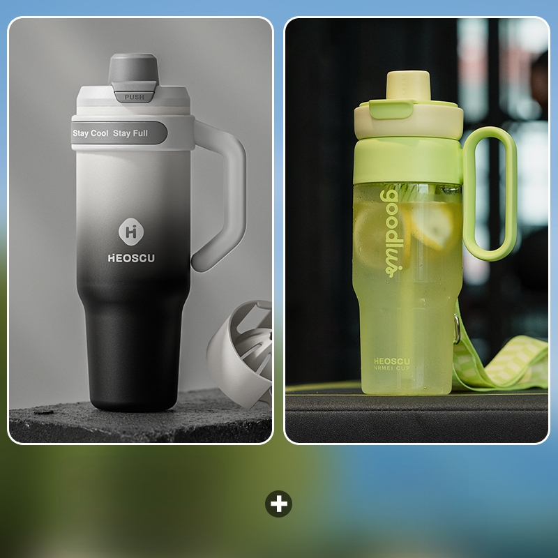 Universāla dzērienu krūze ar salmiņu, tējas sietu un ledus krūzes dizainu pieaugušajiem