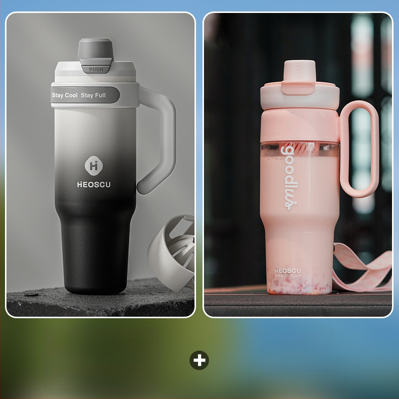 Universāla dzērienu krūze ar salmiņu, tējas sietu un ledus krūzes dizainu pieaugušajiem