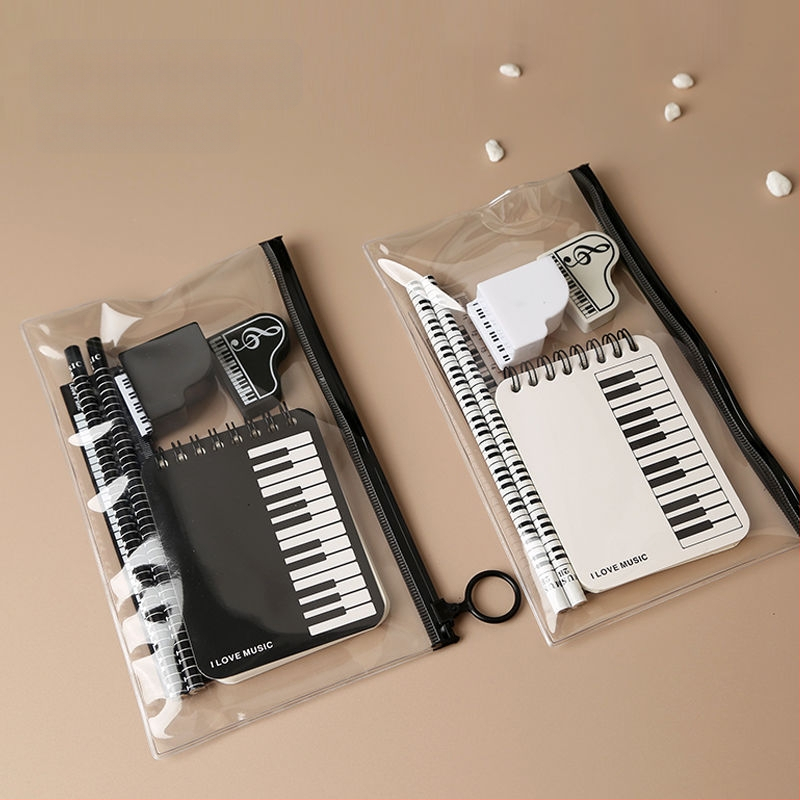 Комплект калъф за моливи с музикални нотки – креативен комплект за ученици от началното училище, вдъхновен от пиано партитура (Марка: Other; Модел: w683421023308; Подарък: Не; IP лиценз: Не)