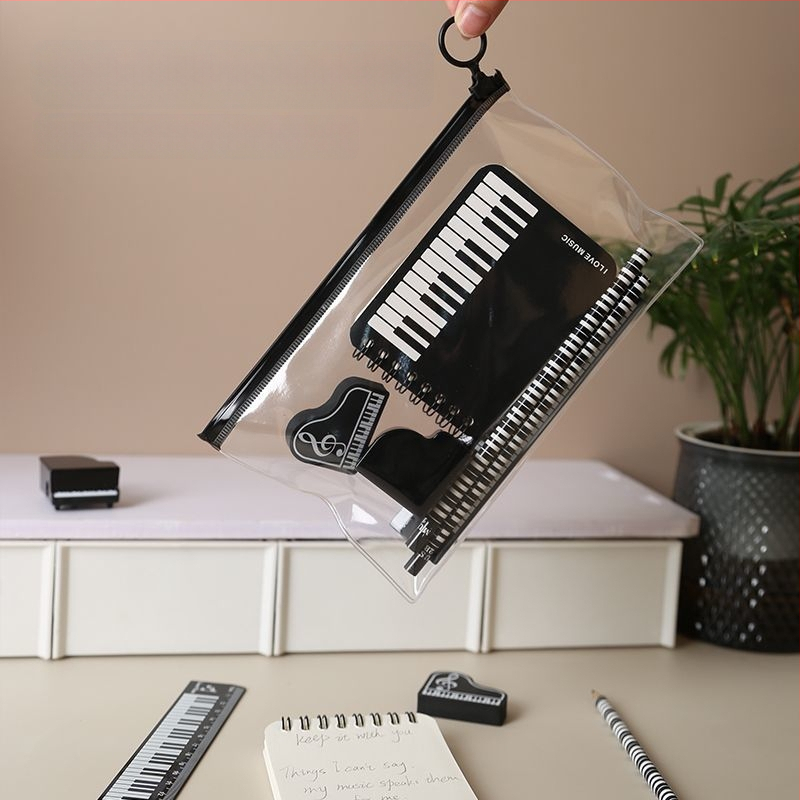 Комплект калъф за моливи с музикални нотки – креативен комплект за ученици от началното училище, вдъхновен от пиано партитура (Марка: Other; Модел: w683421023308; Подарък: Не; IP лиценз: Не)