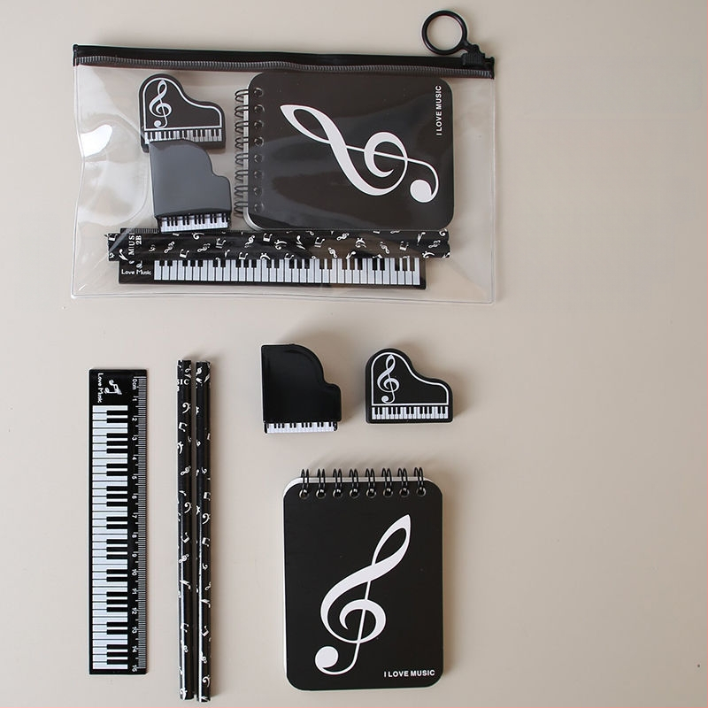 Комплект калъф за моливи с музикални нотки – креативен комплект за ученици от началното училище, вдъхновен от пиано партитура (Марка: Other; Модел: w683421023308; Подарък: Не; IP лиценз: Не)