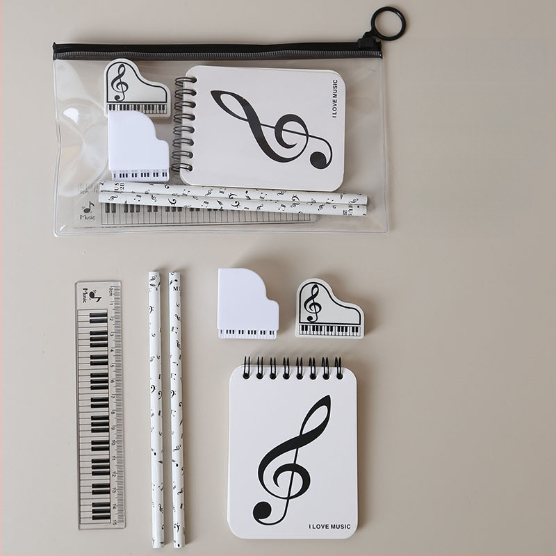 Комплект калъф за моливи с музикални нотки – креативен комплект за ученици от началното училище, вдъхновен от пиано партитура (Марка: Other; Модел: w683421023308; Подарък: Не; IP лиценз: Не)