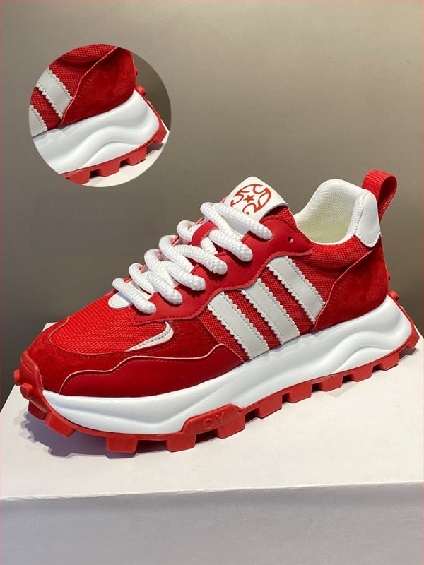 Unisex kasdieniai tinkliniai sportbačiai su mišriomis medžiagomis, apvali nosis, raišteliai, plokščias gumos putų padas