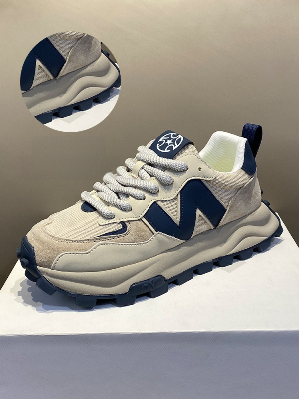 Unisex kasdieniai tinkliniai sportbačiai su mišriomis medžiagomis, apvali nosis, raišteliai, plokščias gumos putų padas