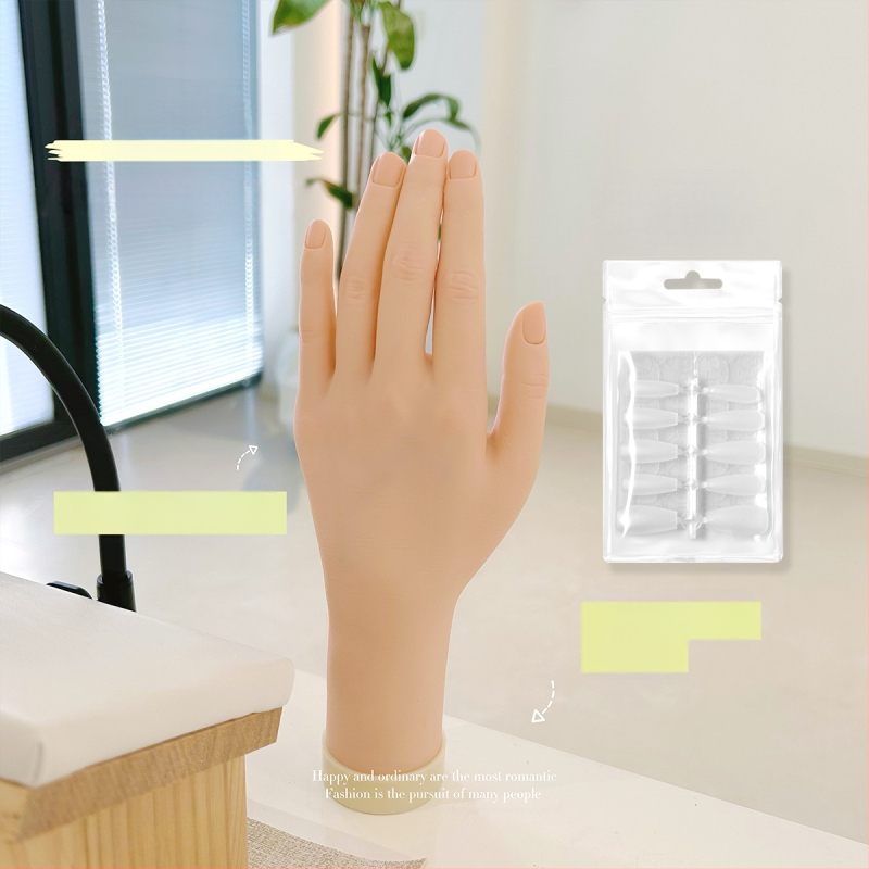 Model ruke za vježbanje nokti s mekanim savitljivim prstima — prikaz ruke za nokte, alat za umjetnost noktiju