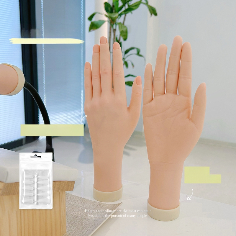Model ruke za vježbanje nokti s mekanim savitljivim prstima — prikaz ruke za nokte, alat za umjetnost noktiju