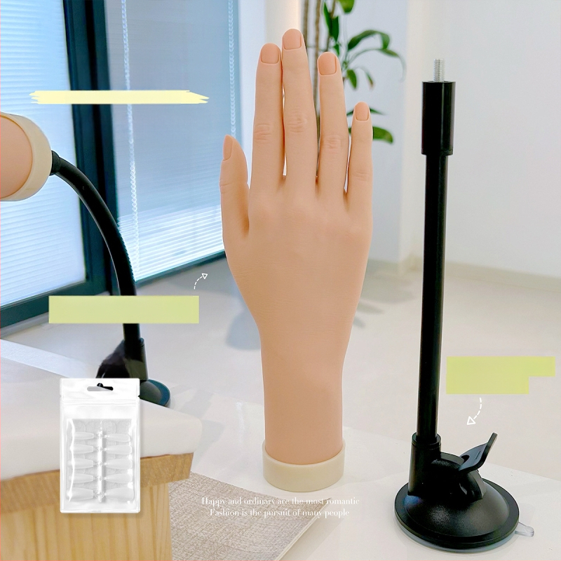 Model ruke za vježbanje nokti s mekanim savitljivim prstima — prikaz ruke za nokte, alat za umjetnost noktiju