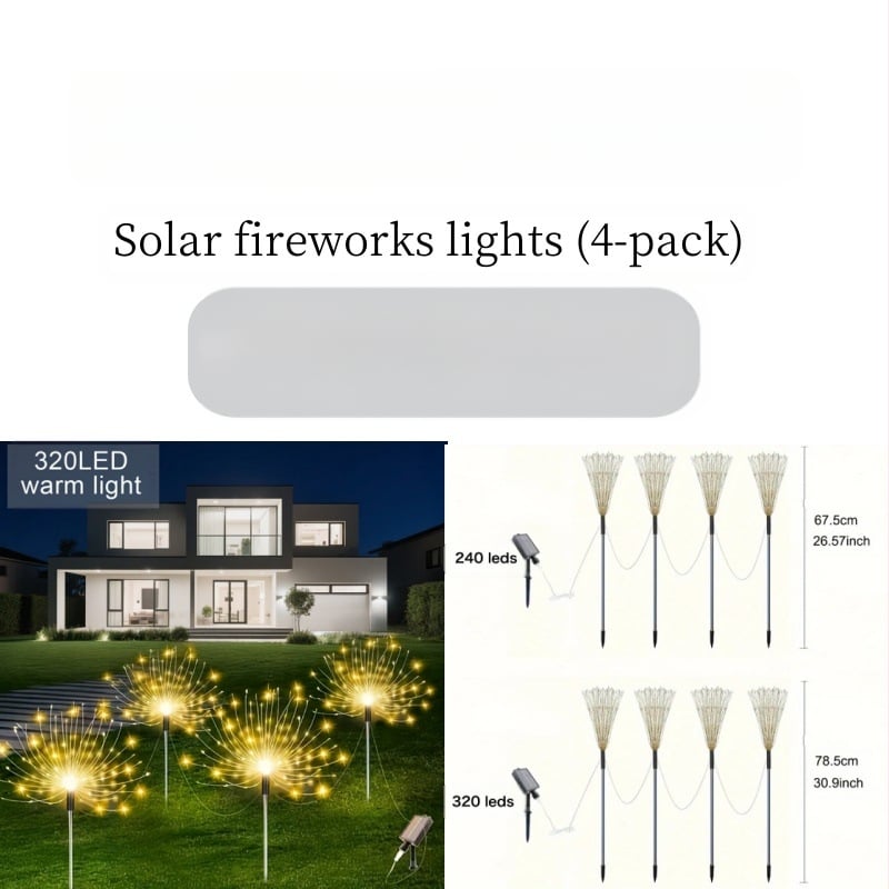 Соларни наземни лампи във формата на цвете за градина, четири части с връзка от един към четири, неръждаема стомана IP65 градинско осветление, 1W LED