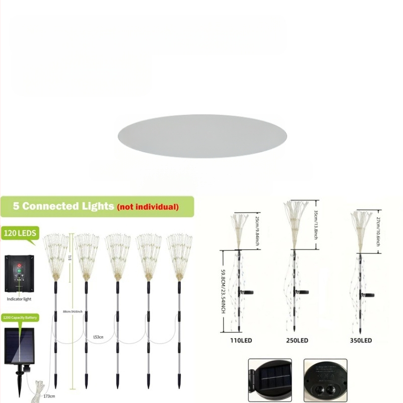 Соларни наземни лампи във формата на цвете за градина, четири части с връзка от един към четири, неръждаема стомана IP65 градинско осветление, 1W LED