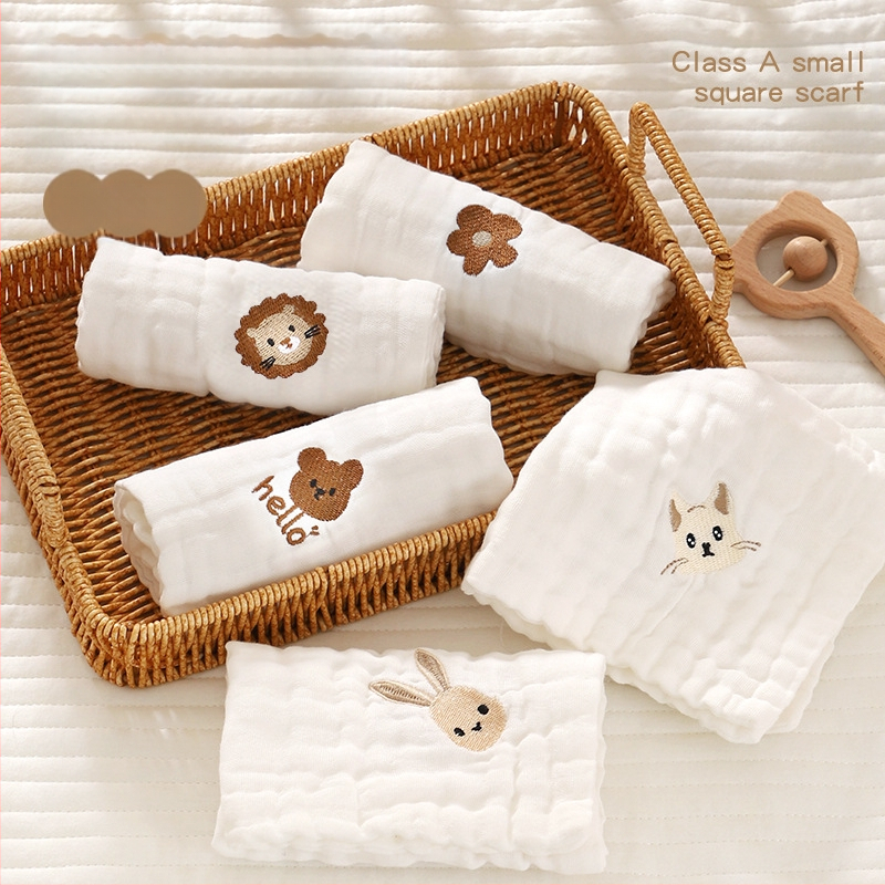 Slinavnik za bebe — ljetni lagani pamuk gaz, kvadratni oblik, za uzrast 3–8 godina